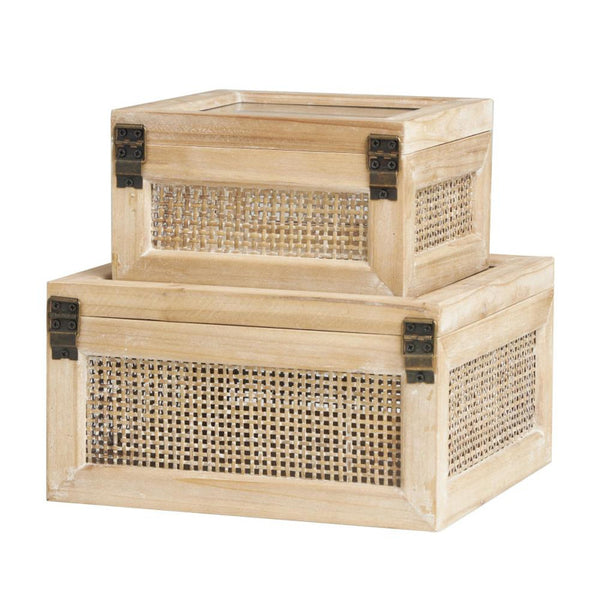 2 Piece Manufactured Wood Decorative Box Set