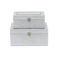 2 Piece Faux Leather Decorative Box Set