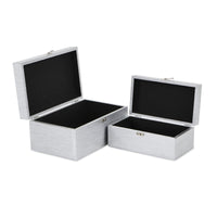2 Piece Faux Leather Decorative Box Set