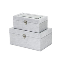 2 Piece Faux Leather Decorative Box Set
