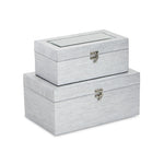 2 Piece Faux Leather Decorative Box Set