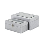 2 Piece Faux Leather Decorative Box Set