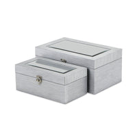 2 Piece Faux Leather Decorative Box Set