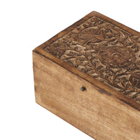 Sartell Mango Wood Handmade Floral Decorative Box with Hinged Lid Set