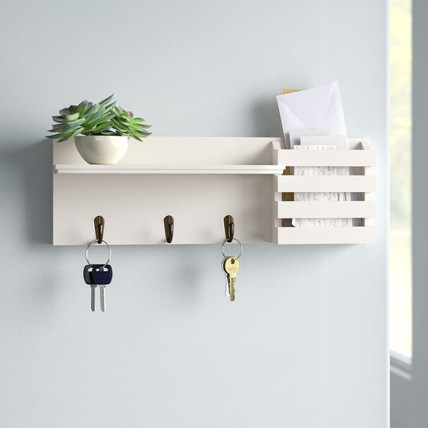 Wall Storage Organizer with Key Hook/Mail Storage