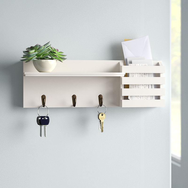 Wall Storage Organizer with Key Hook/Mail Storage