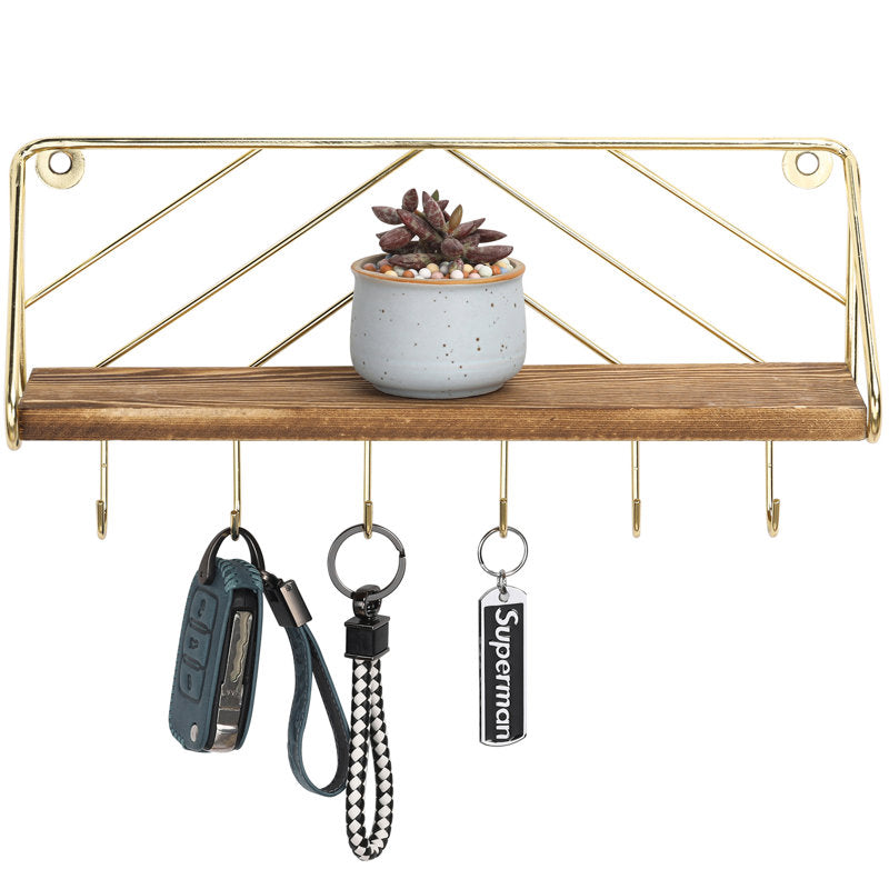Laquitia Metal Wall Organizer with Key Hooks