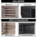 Solid Wood Wall Organizer with Key Hooks