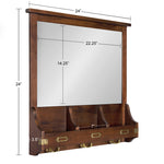 Atkins Solid Wood Wall Organizer with Key Hooks