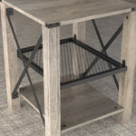 Eidelweiss Tall End Table with USB Ports and Open Shelves