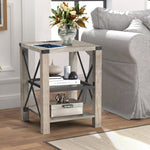 Eidelweiss Tall End Table with USB Ports and Open Shelves