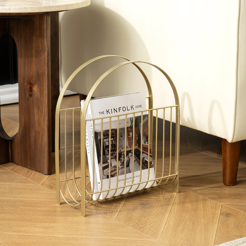 Brass Floor Magazine Racks Holder