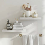 Wide Wood Floating Shelves Set for Bathroom, Kitchen, Bedroom, Wall Shelf Display Shelves