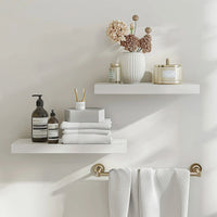 Wide Wood Floating Shelves Set for Bathroom, Kitchen, Bedroom, Wall Shelf Display Shelves