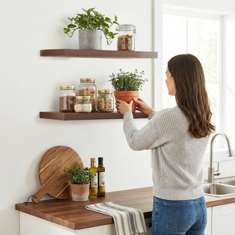 2 Pieces Floating Shelves, Wall Shelf Display Shelves for Living