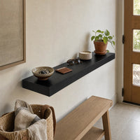 2-Piece 9.3" Extra Deep Wood Floating Shelves, Modern Design Wall Mount Display Shelves