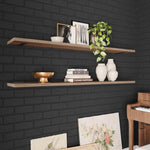 60 Inch Long Floating Bookshelf For Living Room, Hanging Shelves For Wall, Rustic & Boho
