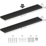 Miami 60" Floating Shelves, Long Wall Mounted Wood Shelves, 8" Depth