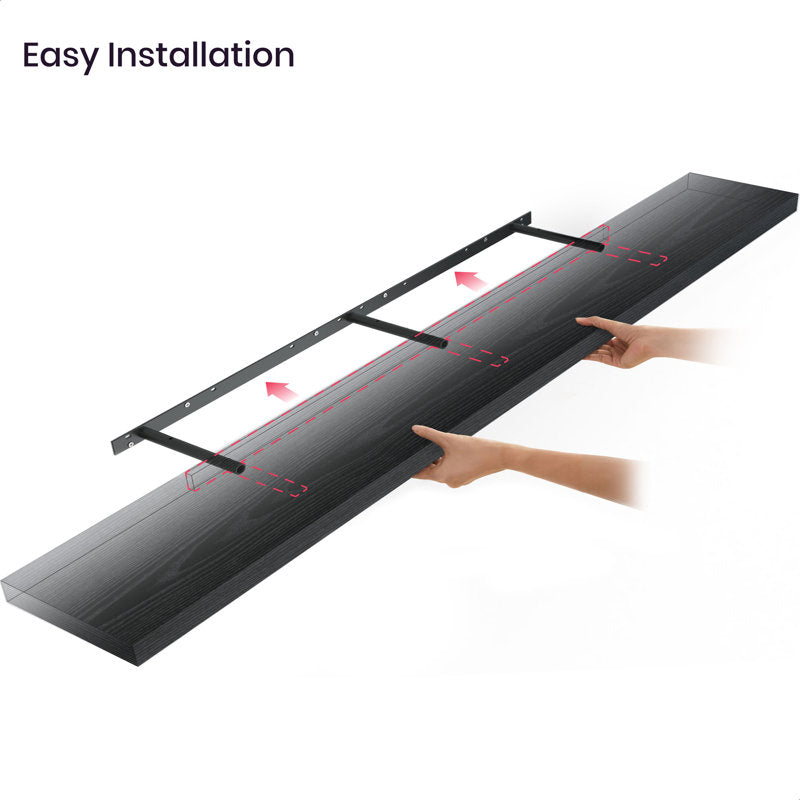 Miami 60" Floating Shelves, Long Wall Mounted Wood Shelves, 8" Depth
