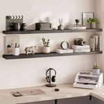 Miami 60" Floating Shelves, Long Wall Mounted Wood Shelves, 8" Depth