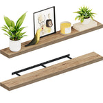 Miami 60" Floating Shelves, Long Wall Mounted Wood Shelves, 8" Depth