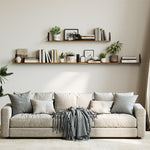 Floating Shelves for Wall 32″W x 8″D, Long Wall Mounted Shelves Set of 3, Wood Book