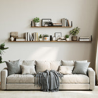Floating Shelves for Wall 32″W x 8″D, Long Wall Mounted Shelves Set of 3, Wood Book