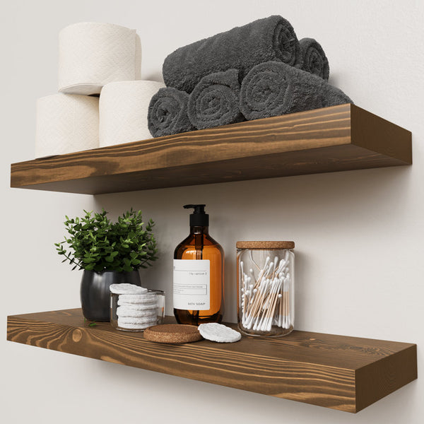 Solid Wood Floating Shelves, Wooden Shelves for Wall Storage