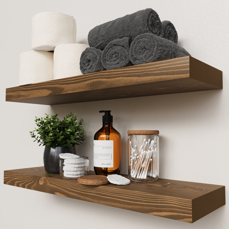 Solid Wood Floating Shelves, Wooden Shelves for Wall Storage
