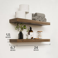 Solid Wood Floating Shelves, Wooden Shelves for Wall Storage
