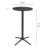 Round Metal Base Height-Adjustable Dining Table