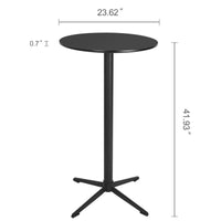 Round Metal Base Height-Adjustable Dining Table