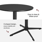 Round Metal Base Height-Adjustable Dining Table