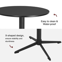 Round Metal Base Height-Adjustable Dining Table