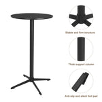 Round Metal Base Height-Adjustable Dining Table