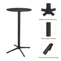 Round Metal Base Height-Adjustable Dining Table