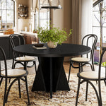47.2" Round Pedestal Dining Table, Seats 4