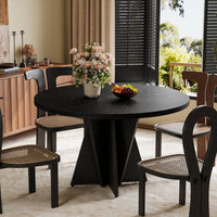 47.2" Round Pedestal Dining Table, Seats 4