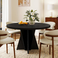 47.2" Round Pedestal Dining Table, Seats 4