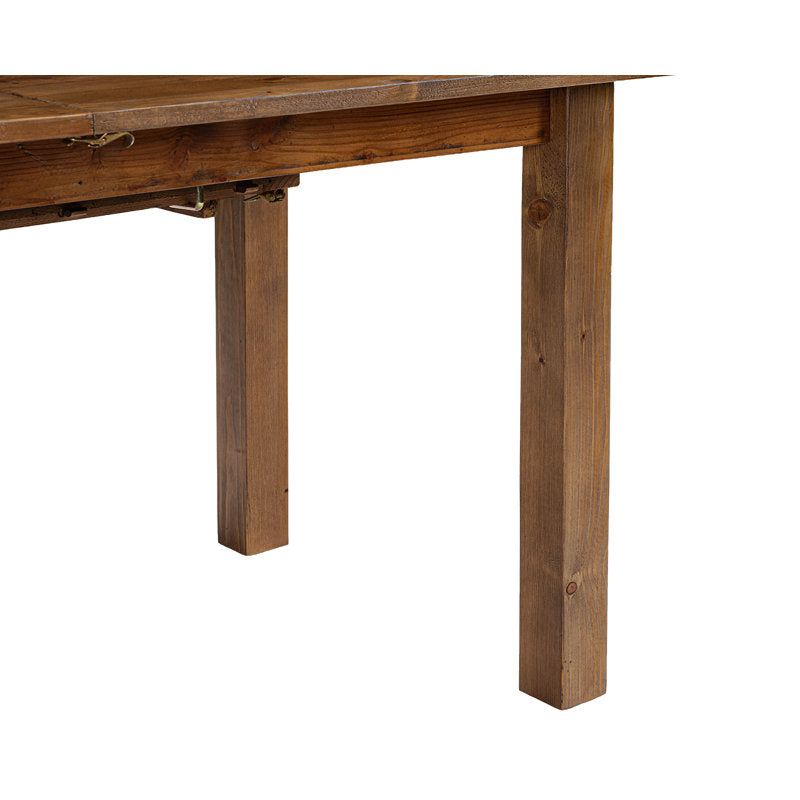 Rectangular Extendable Solid Reclaimed Pine Dining Table, Seats 4-6