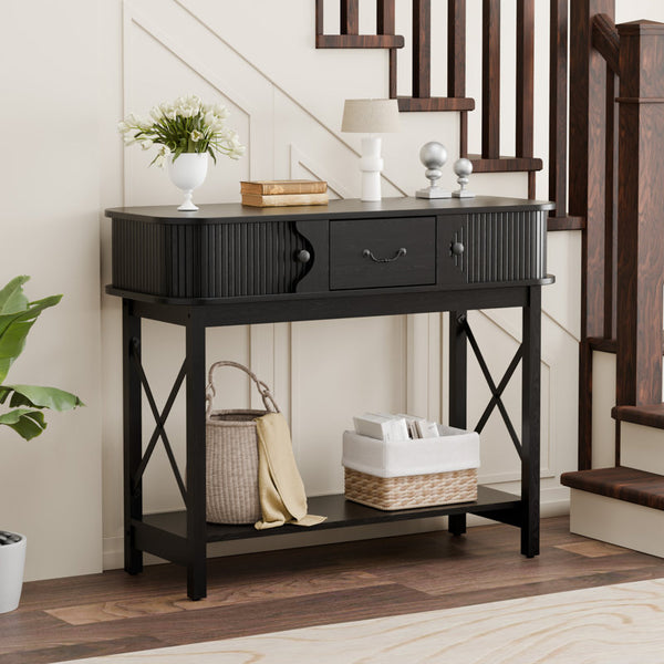39.3'' Console Table With Window-Style Drawers