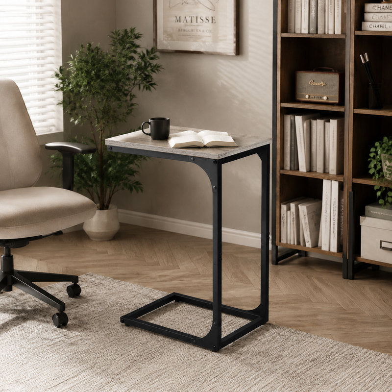 Faux Marble C-Shaped End Table Set (Set of 2)