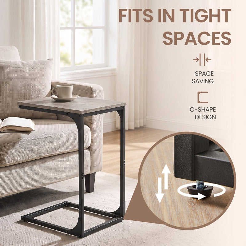 Faux Marble C-Shaped End Table Set (Set of 2)
