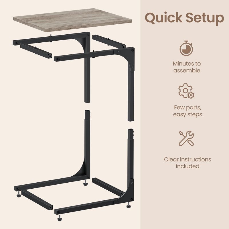 Faux Marble C-Shaped End Table Set (Set of 2)