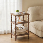 3-Tier Small End Table with Solid Wood Legs