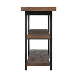 Rundell 48" Wide Rustic Industrial Solid Wood And Metal Frame Media Console Table With 2 Shelves