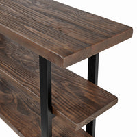 Rundell 48" Wide Rustic Industrial Solid Wood And Metal Frame Media Console Table With 2 Shelves