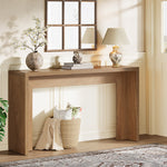 Breslow 55" Wide Rectangular Console Table in Black Grain