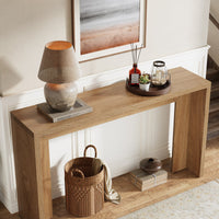 Breslow 55" Wide Rectangular Console Table in Black Grain