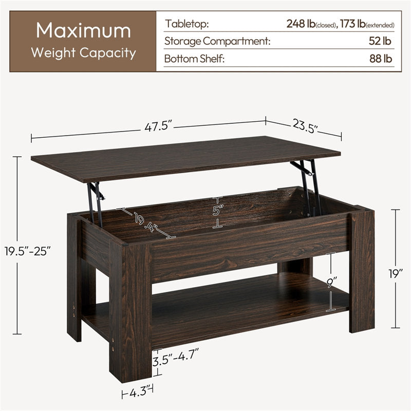 Ajeem Rectangular Lift-Top Coffee Table with Storage